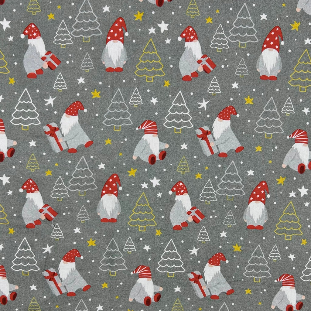 Gifts and Gnomes Christmas Cotton Fabric
