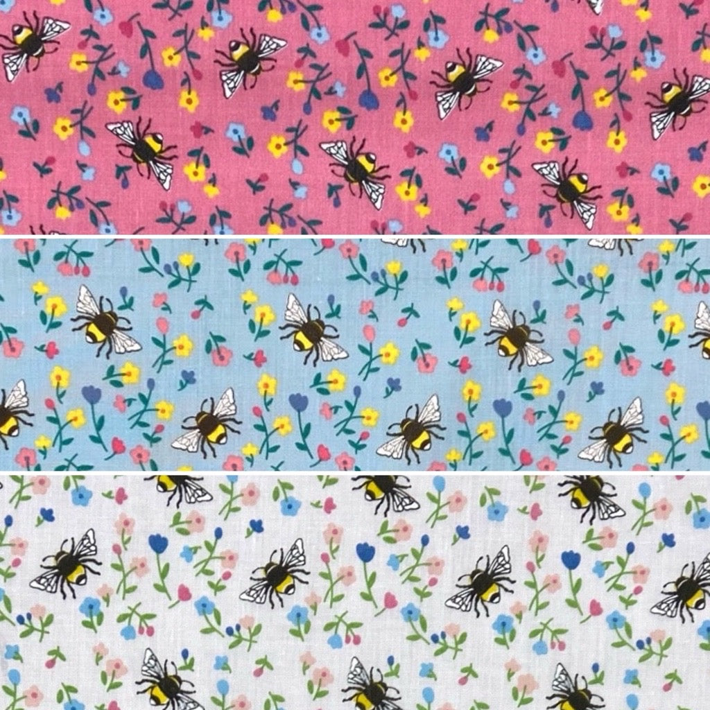 Bumblebees Polycotton Fabric