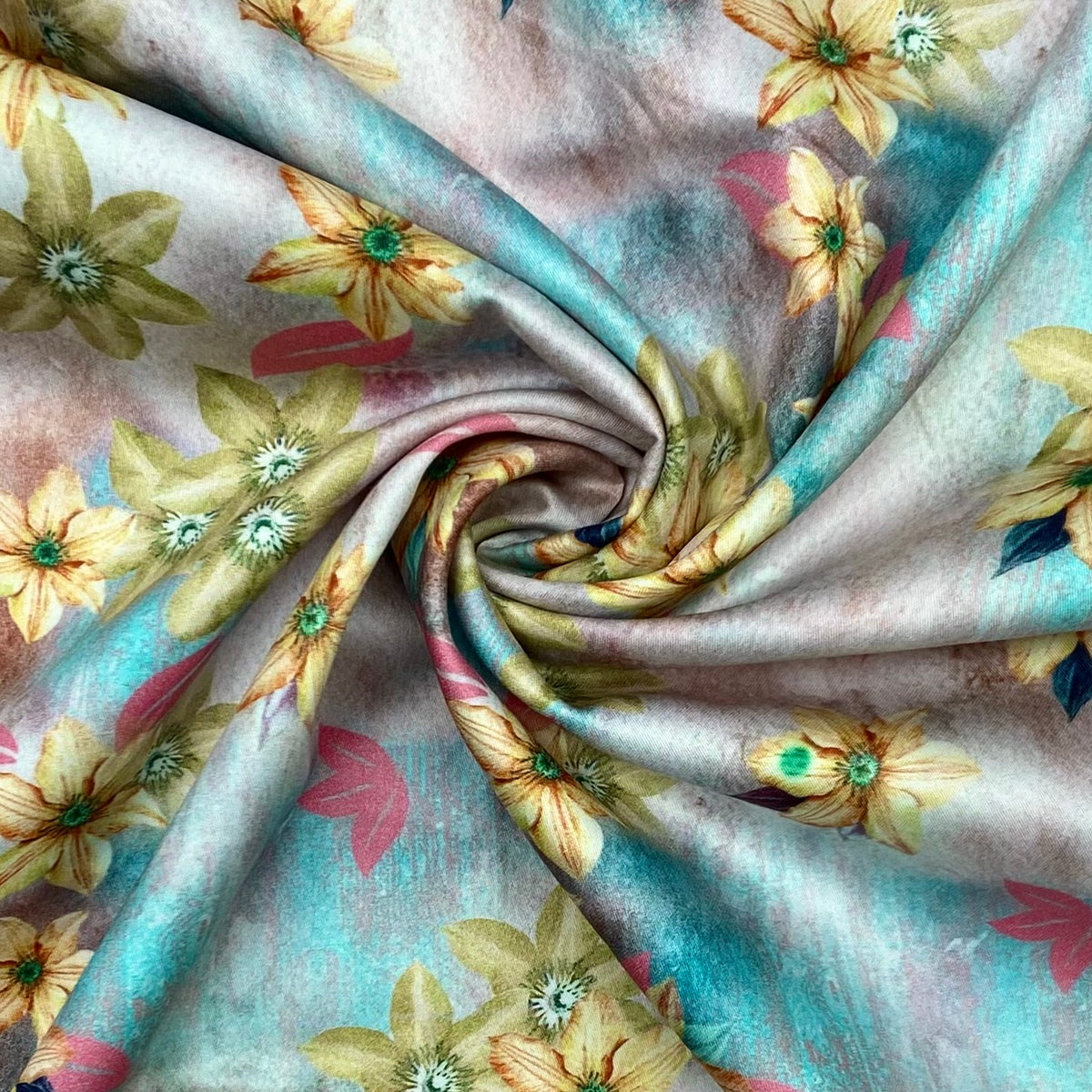 Soft Garden Cotton Satin Fabric