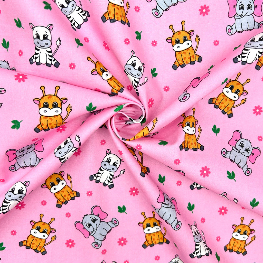 Baby Safari Rose & Hubble Cotton Poplin Fabric