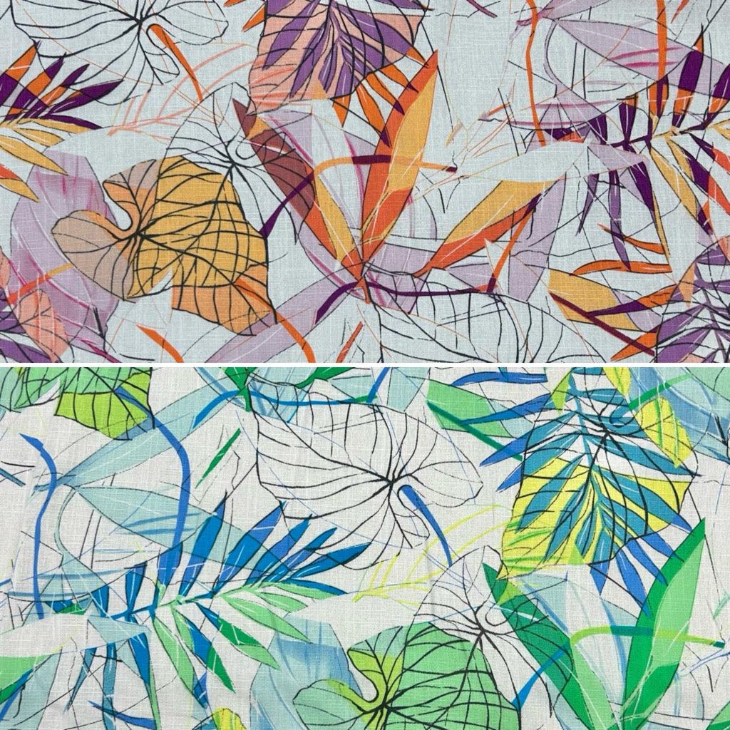 Abstract Leaves Cotton Linen Fabric - Pound Fabrics