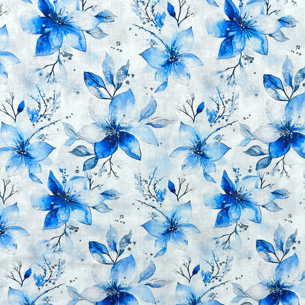 Blue Garden Cotton Fabric