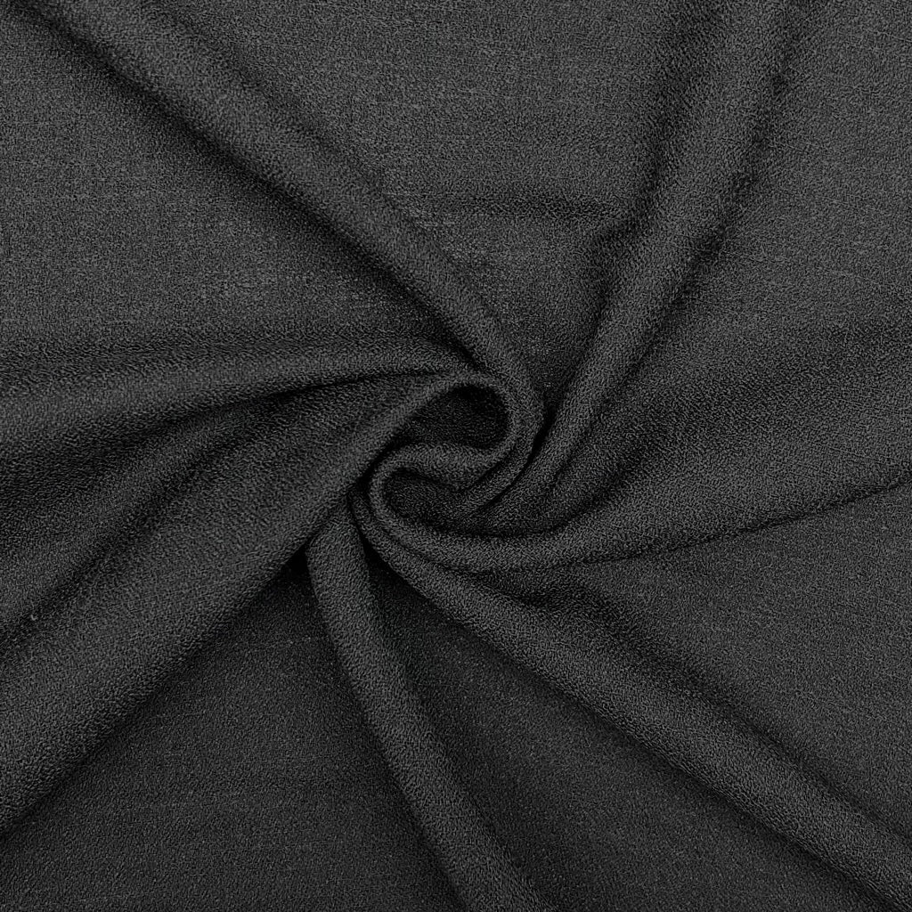 Plain Black Textured Polyester Fabric