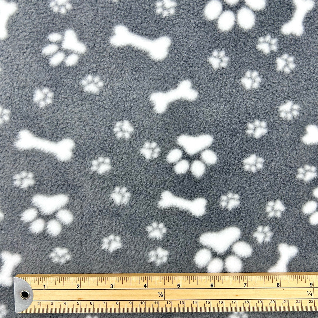 Paw Print &amp; Bones Anti Pill Polar Fleece Fabric