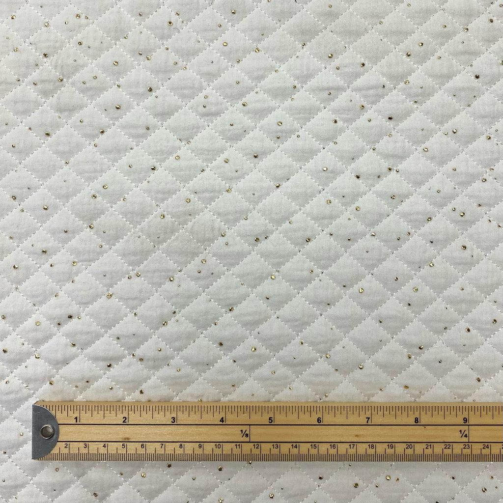 Gold Speckled Quilted Double Gauze Fabric - Pound Fabrics