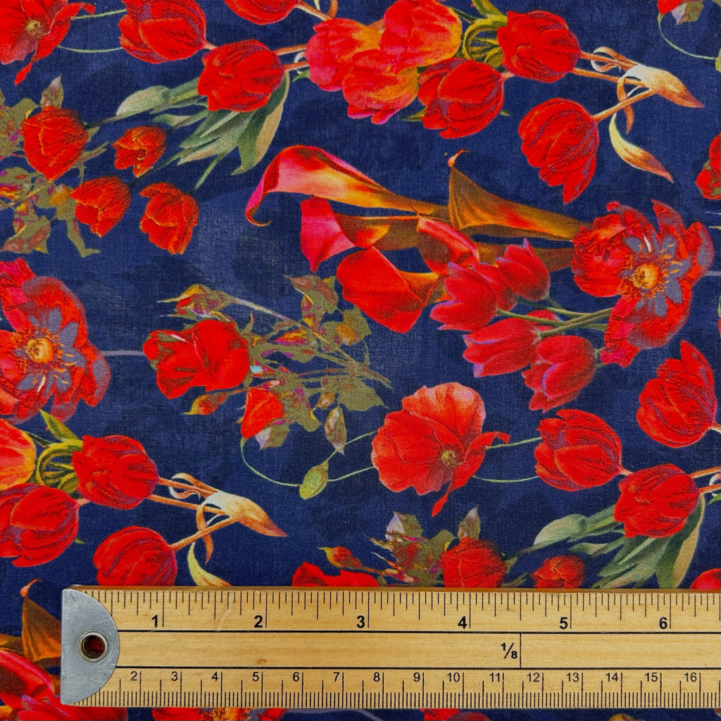 Falling Blooms Cotton Lawn Fabric