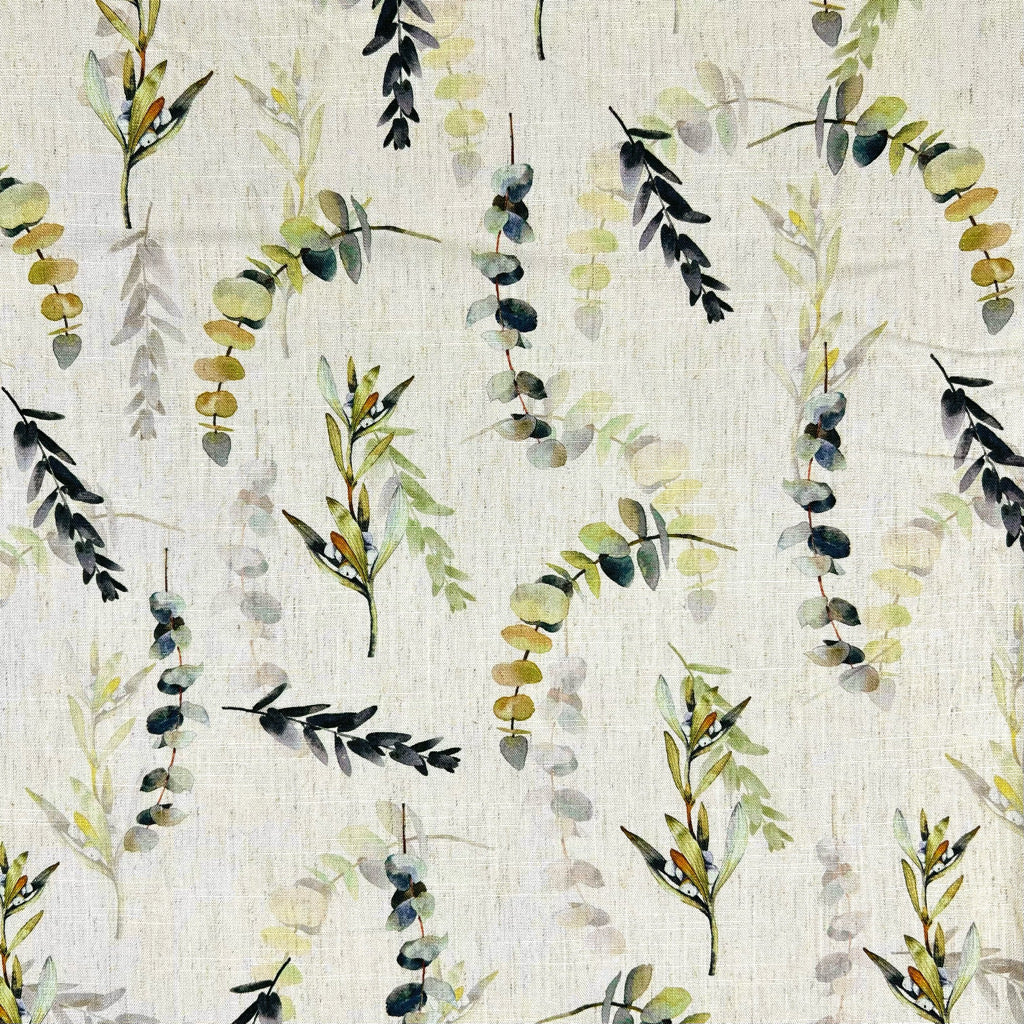 Natural Leaves Linen Viscose Fabric