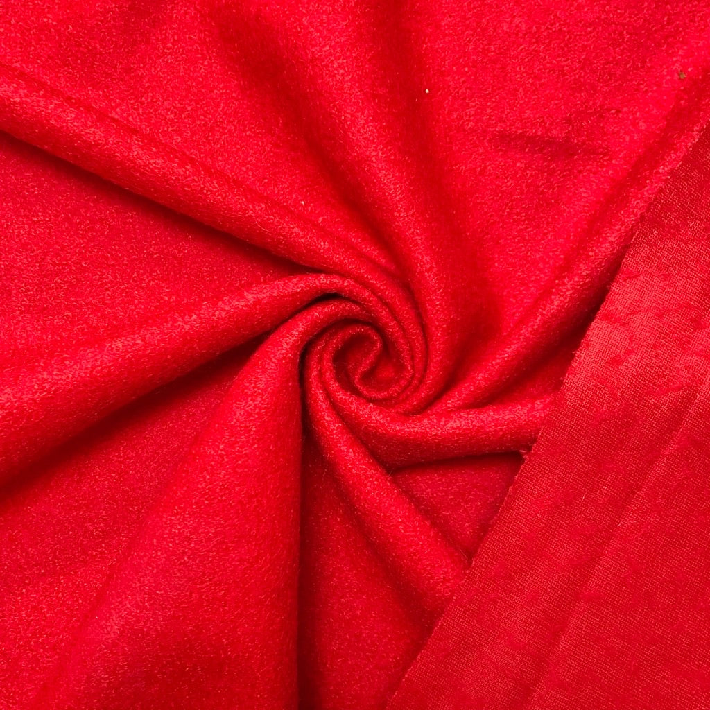 Bright Red Wool Mix Fabric