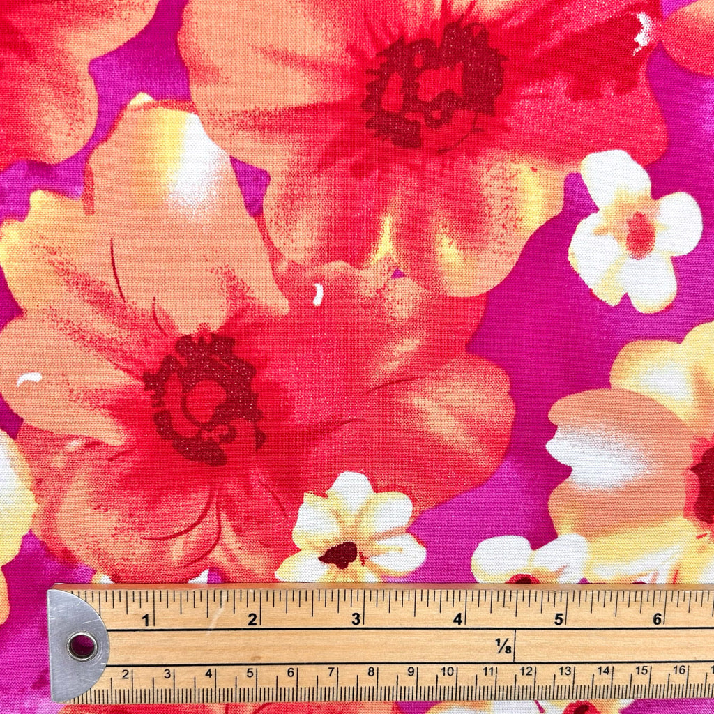 Wildflower Bloom Viscose Challis Fabric