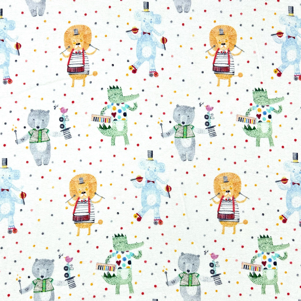 Animal Circus Brushed Cotton Fabric