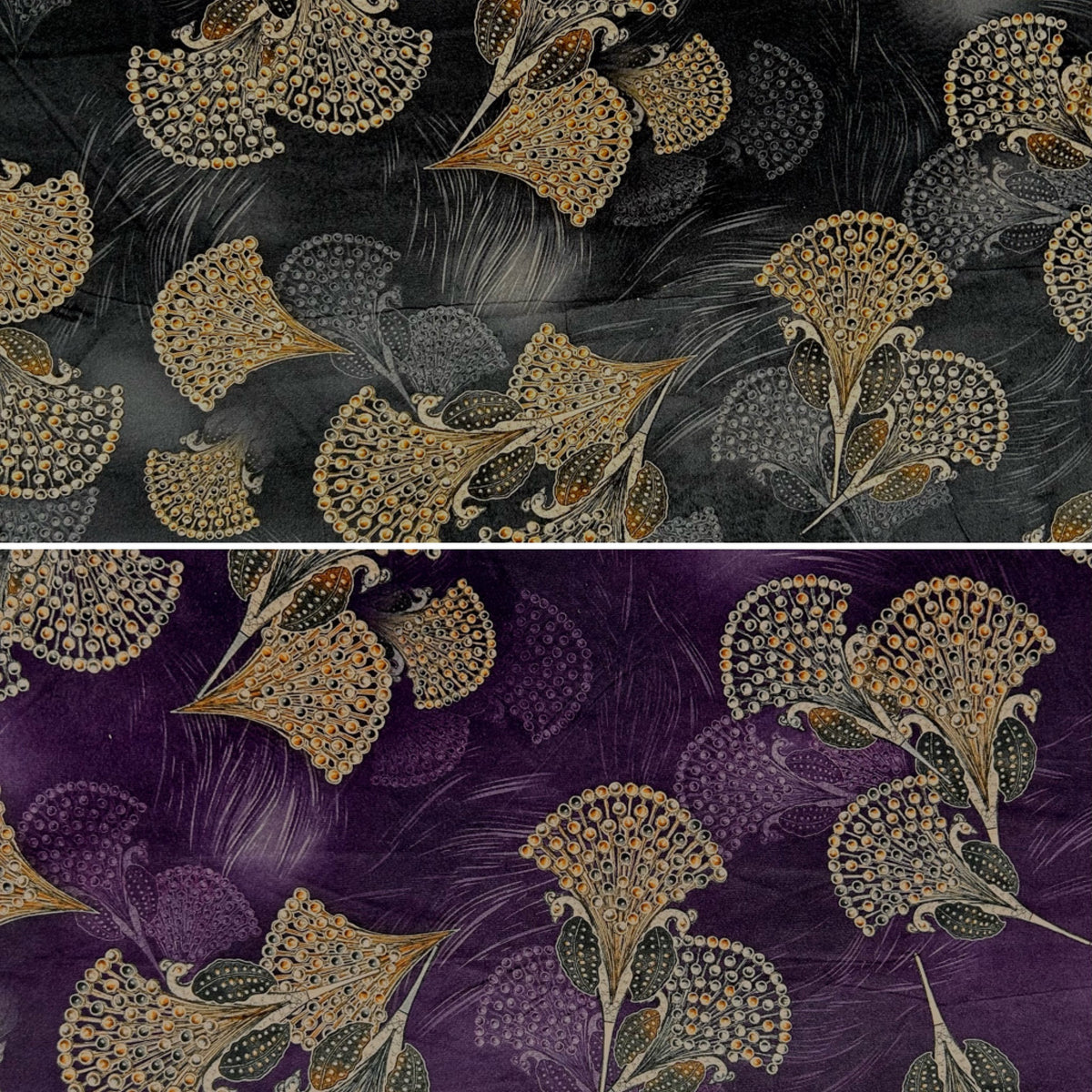 Peacock Garden Stretch Velvet Fabric