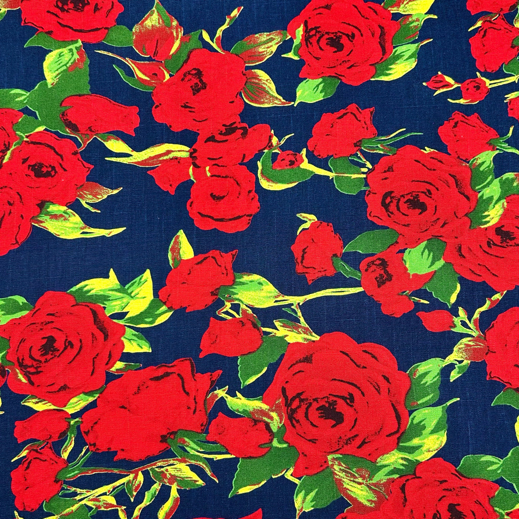 Roses Cotton Canvas Fabric