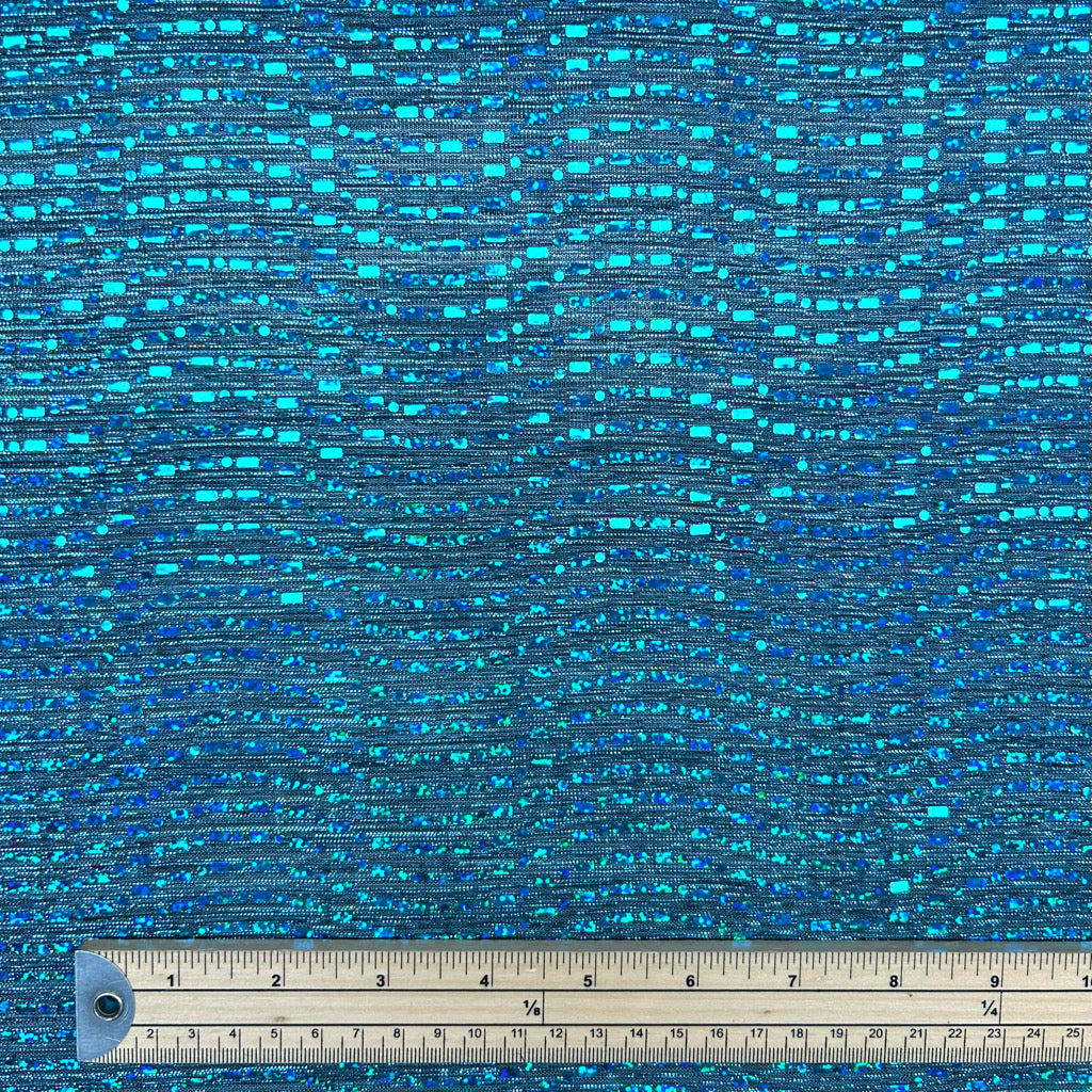 Sparkling Aqua Blue Stretch Fabric