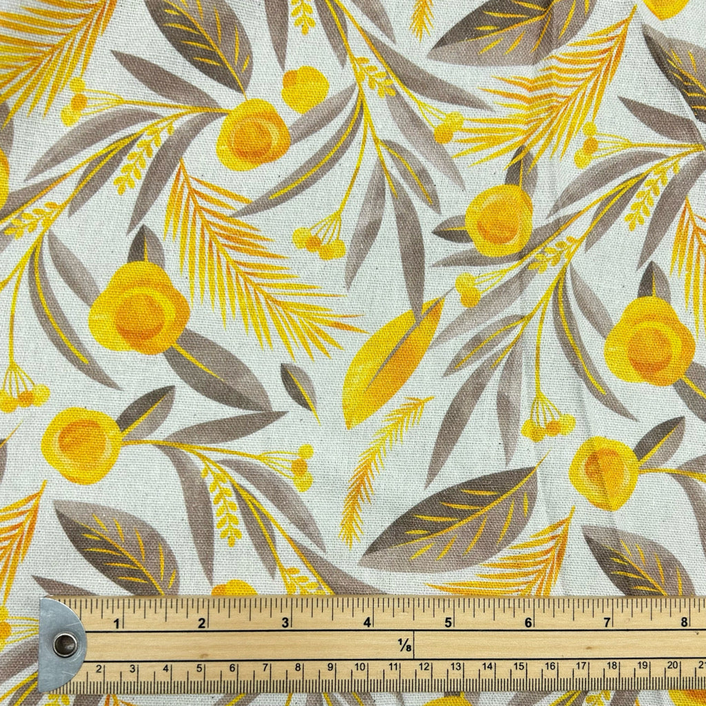 Yellow Meadow Viscose Linen Fabric - Pound Fabrics