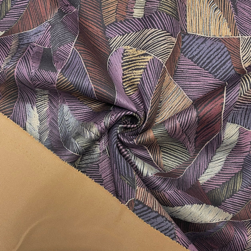 Abstract Leaves Scuba Suede Fabric
