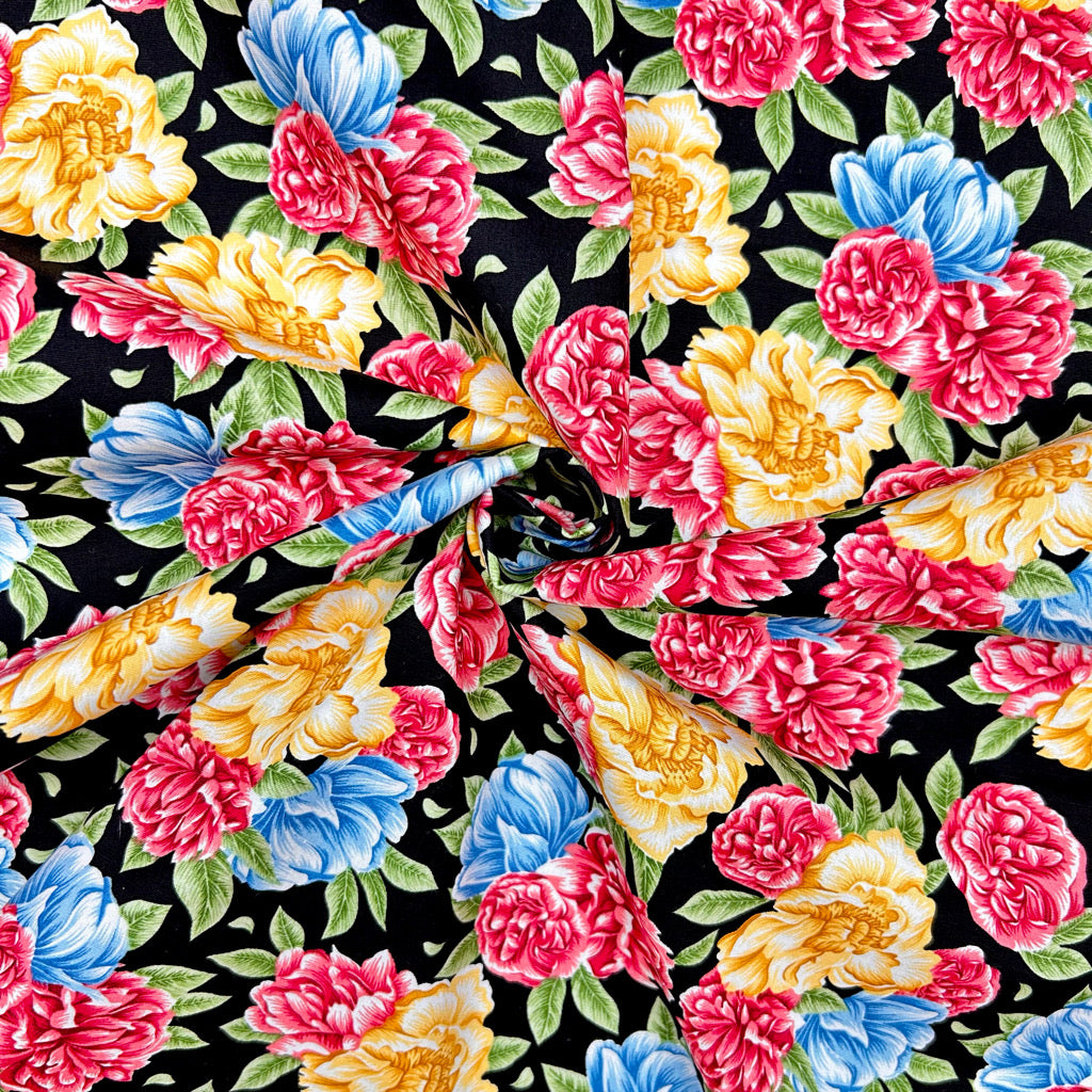 Garden Bouquet Rose & Hubble Cotton Poplin Fabric