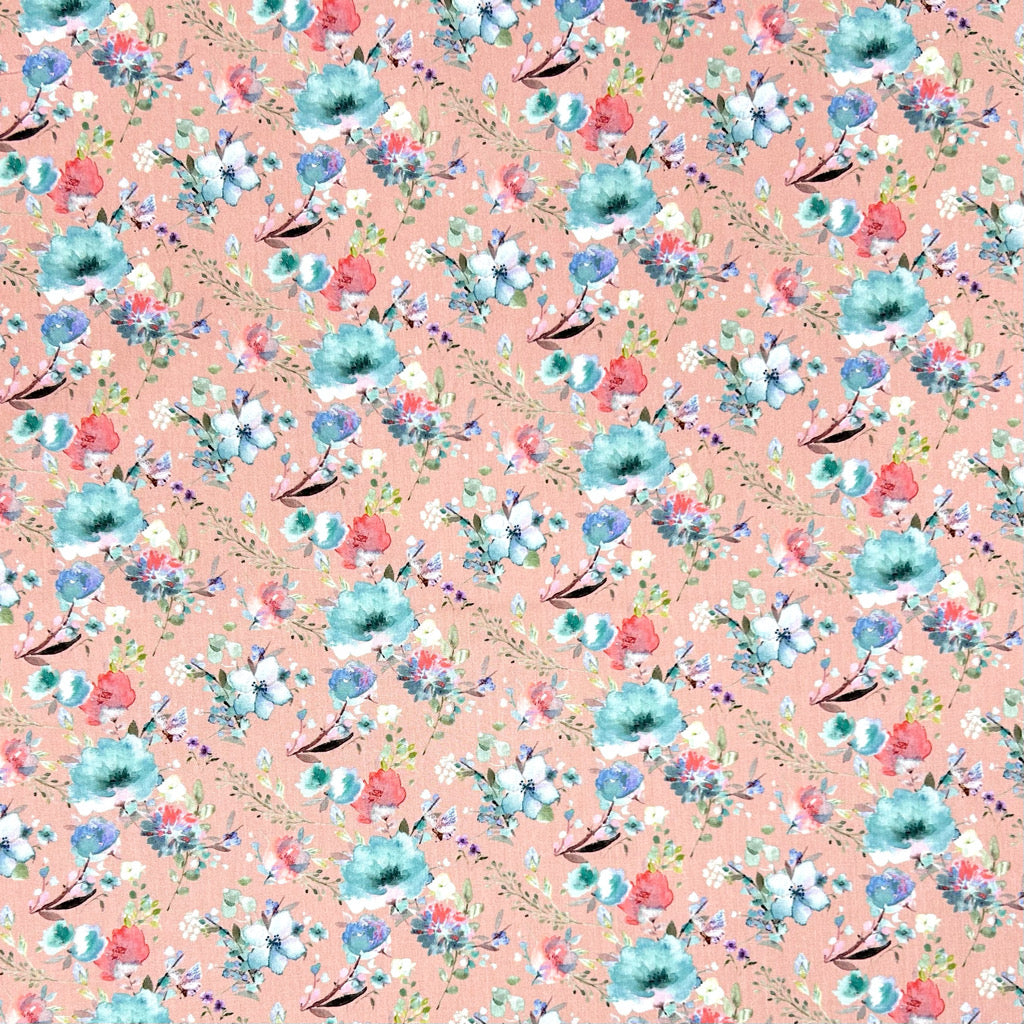 Petal Splash Rose & Hubble Cotton Poplin Fabric