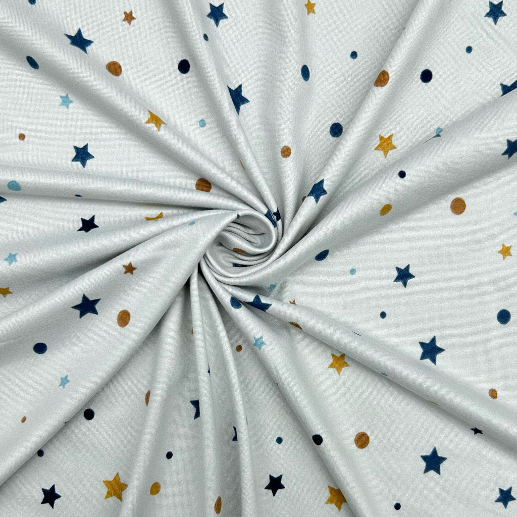 Stars and Dots Flannel Jersey Fabric