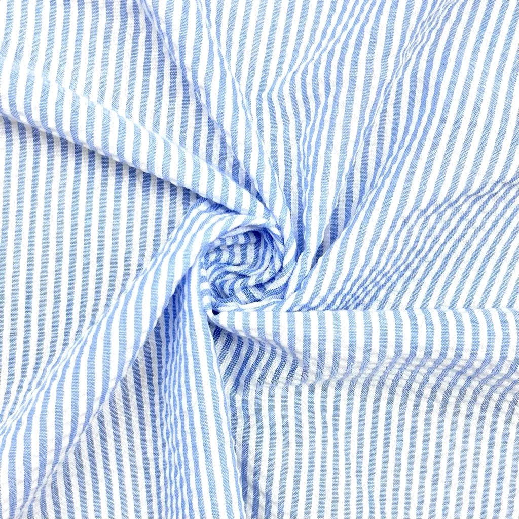 Small Stripes Seersucker Fabric | Best UK Prices | Pound Fabrics