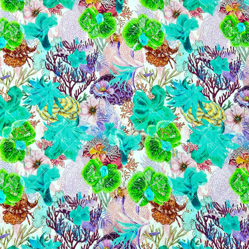 Ocean Botanicals Quilted Cotton Blend Fabric