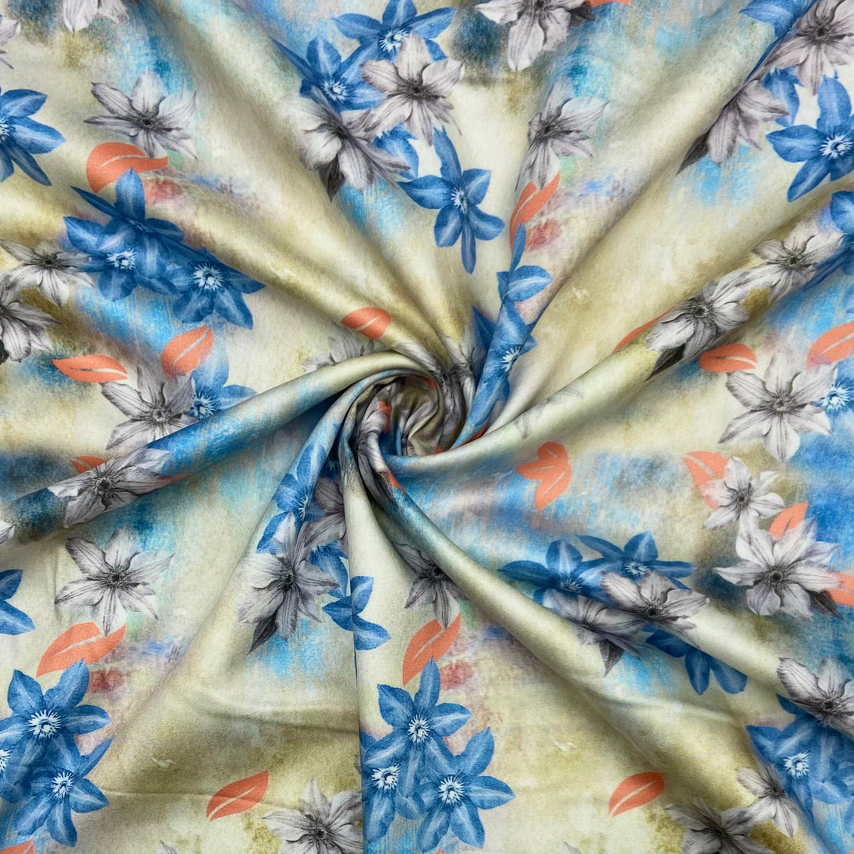 Soft Garden Cotton Satin Fabric