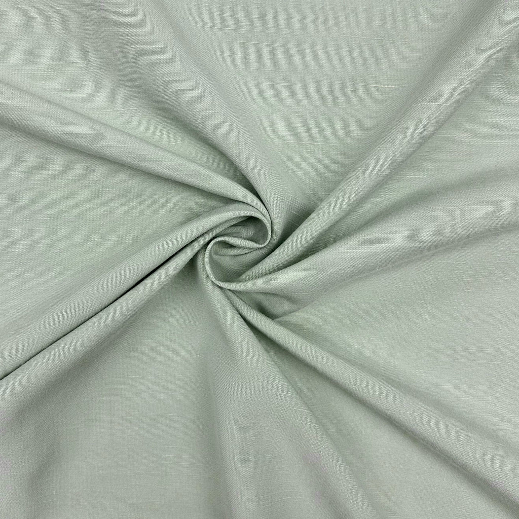 Plain Sage Green Linen Mix Fabric
