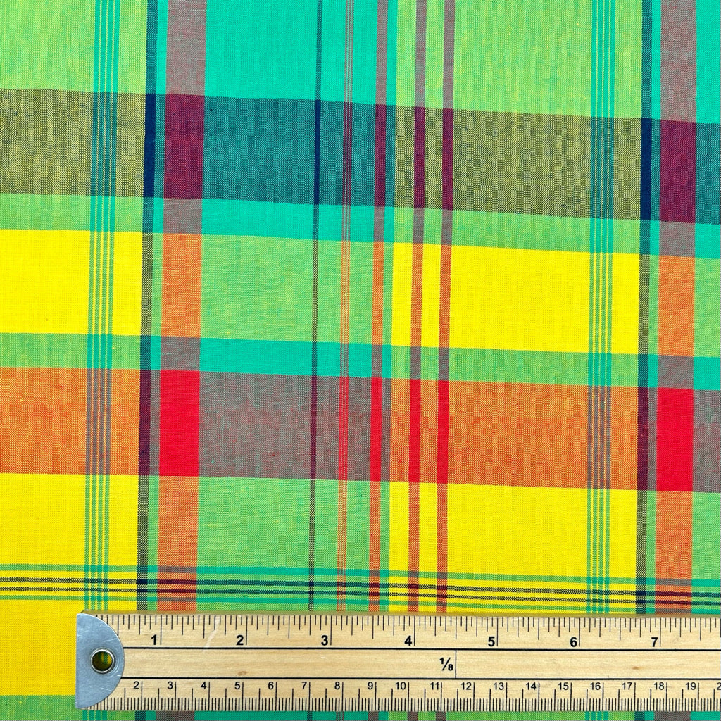 Warm Glow Madras Check Cotton Fabric