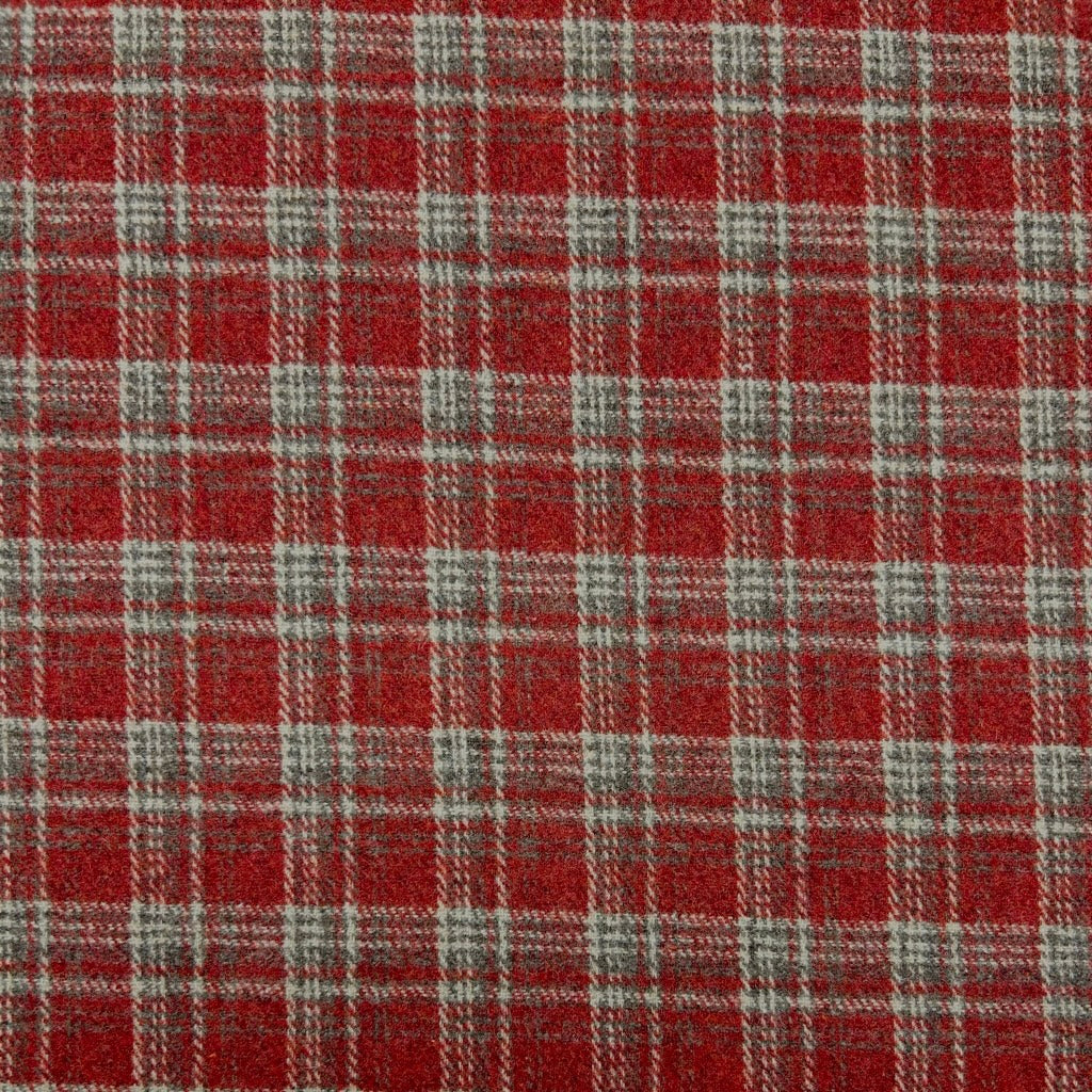 Layered Check Wool Blend Fabric