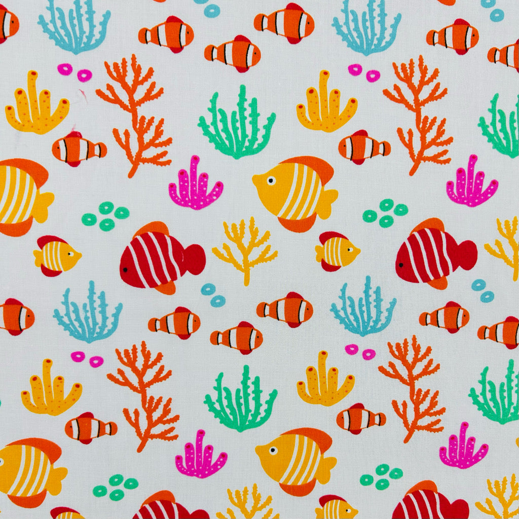 Bubble Fish Polycotton Fabric