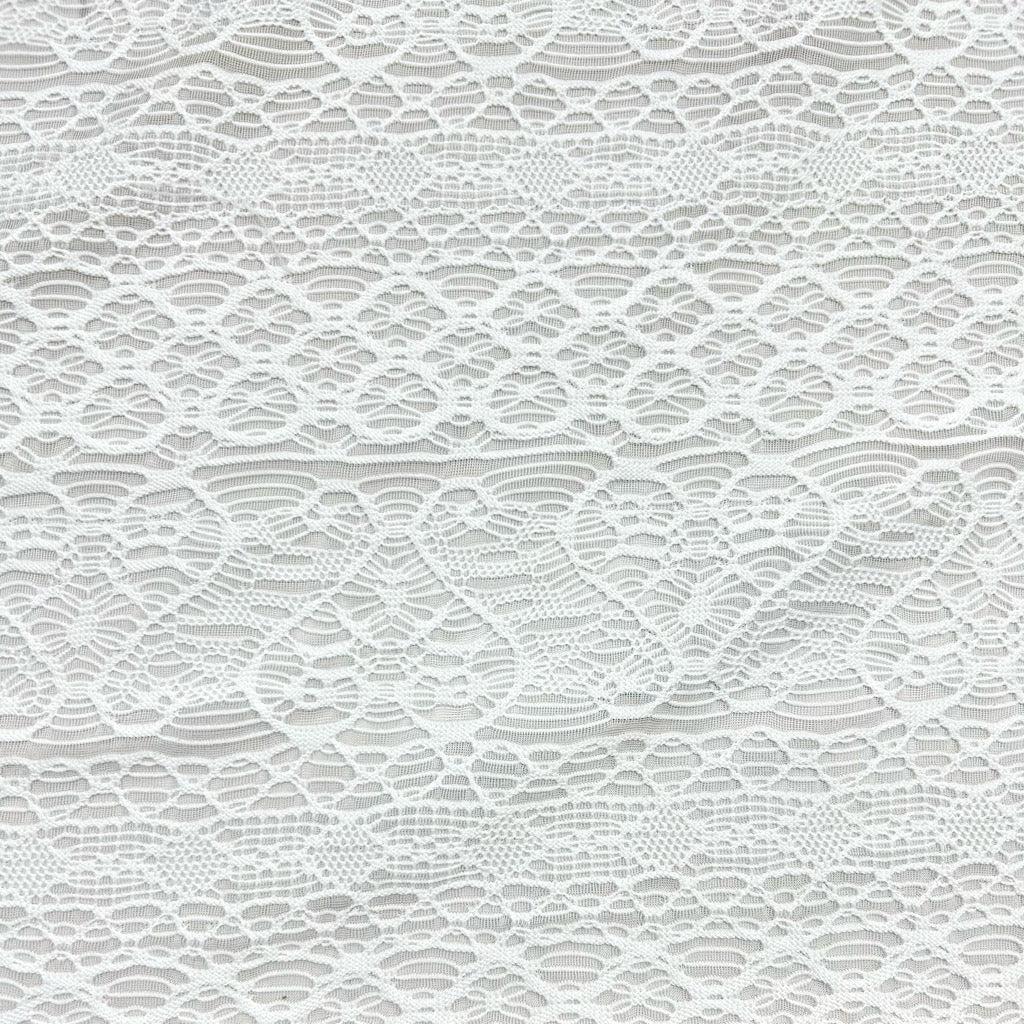 Spiral Design on White Lace Fabric - Pound Fabrics