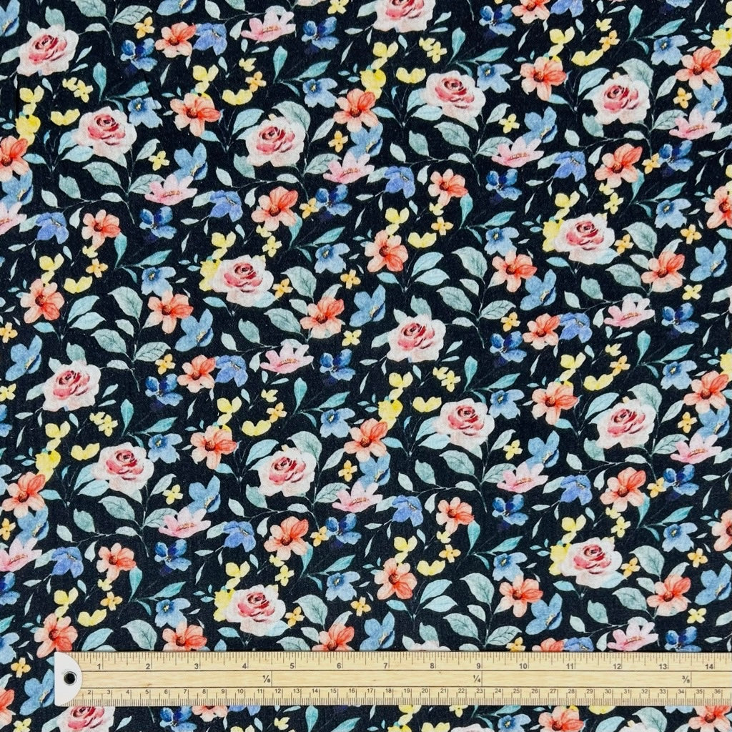 Colourful Blooms Double Gauze Fabric