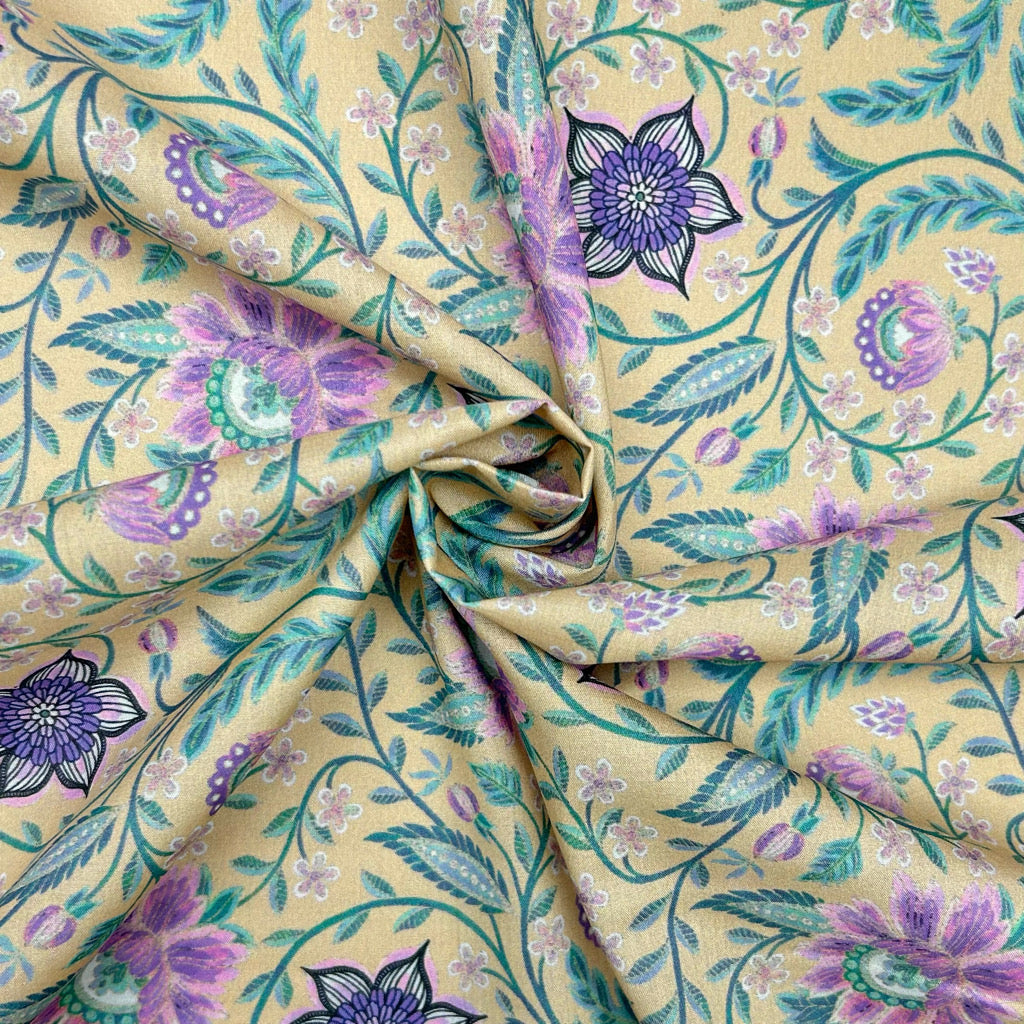 Decorative Vine Cotton Lawn Fabric