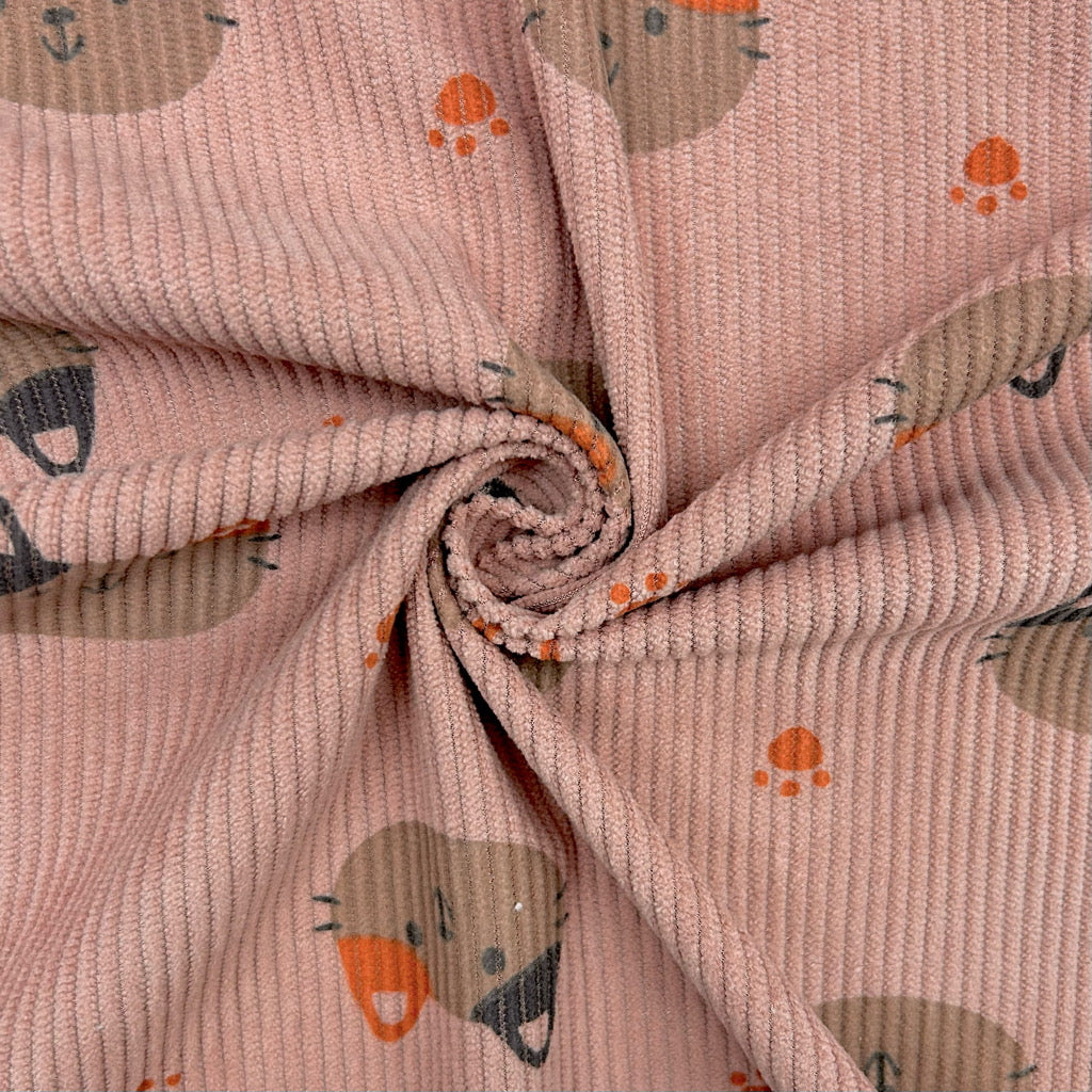 Cozy Cats Stretch Corduroy Fabric