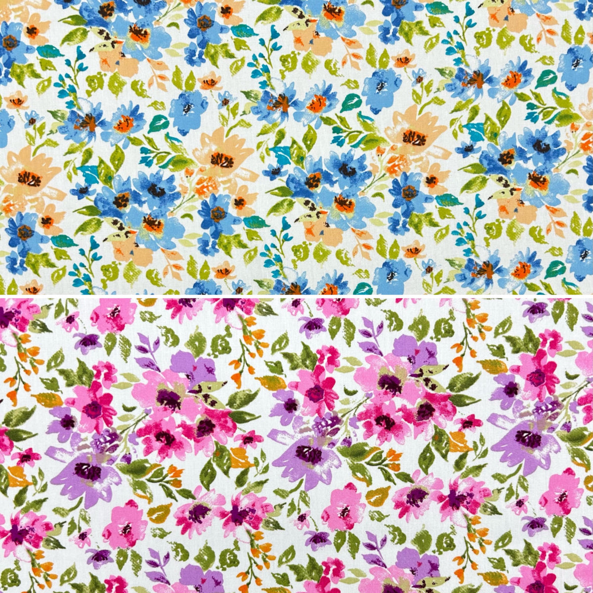 Botanical Mix Rose & Hubble Cotton Poplin Fabric