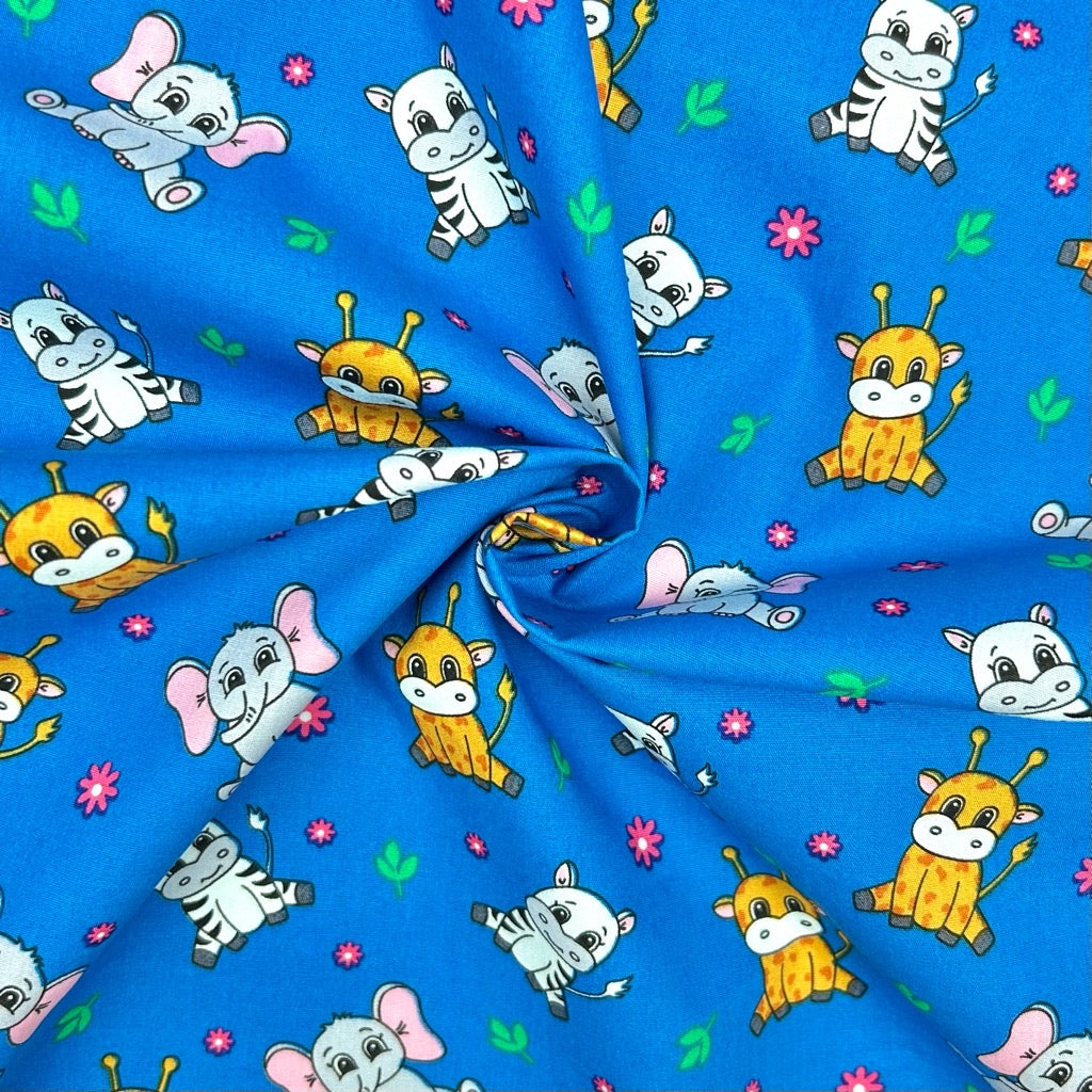 Baby Safari Rose & Hubble Cotton Poplin Fabric