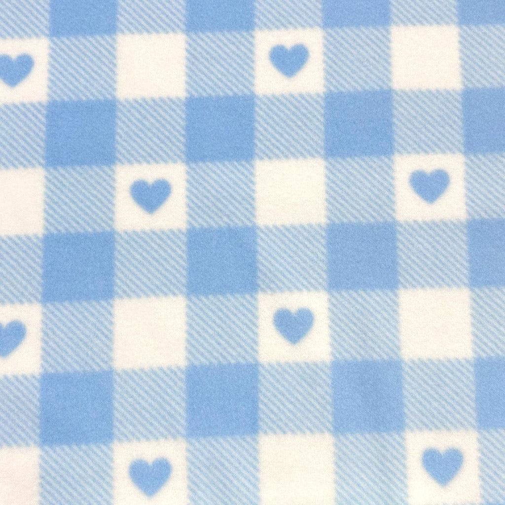 Hearts in Squares Anti Pill Polar Fleece Fabric - Pound Fabrics