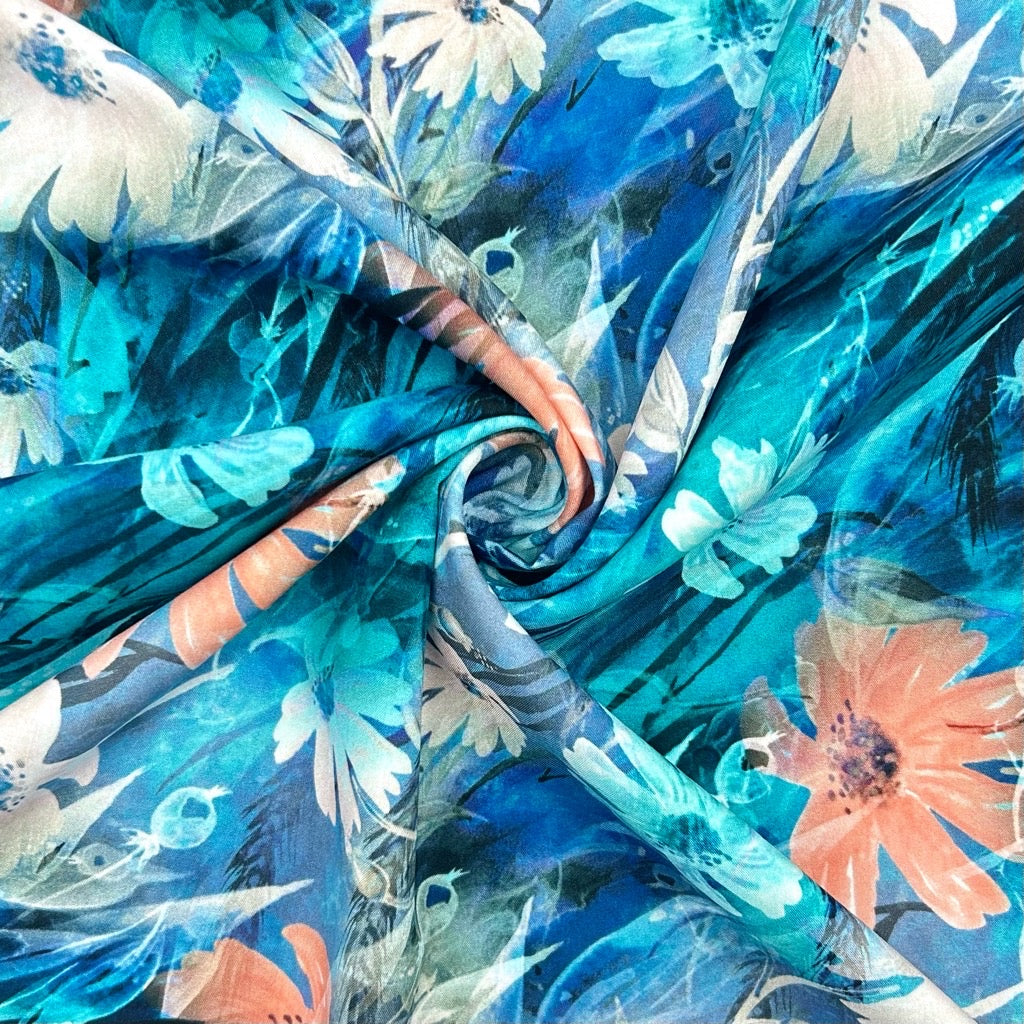 Dreamy Petals Viscose Poplin Fabric