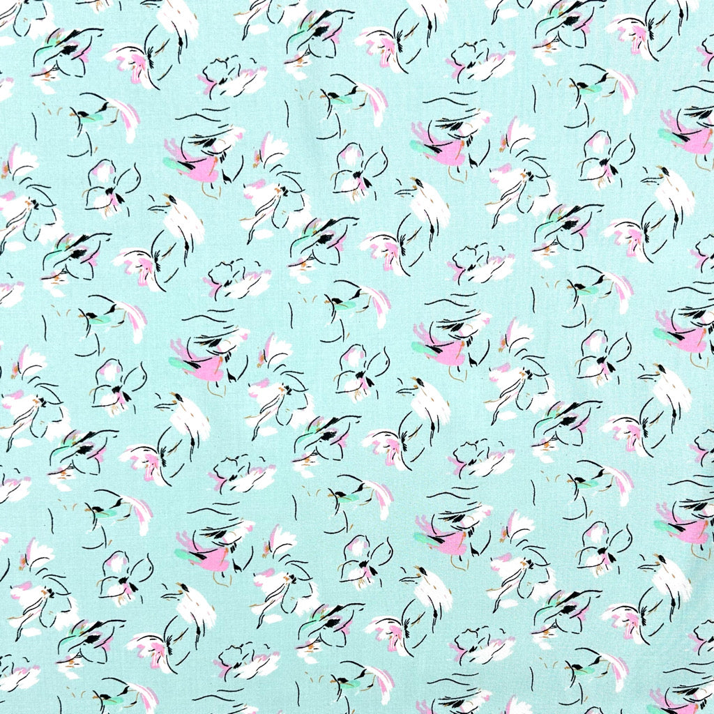 Artistic Floral Viscose Fabric