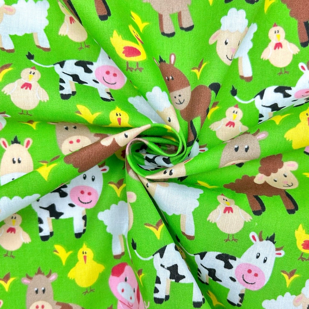 Happy Farm Polycotton Fabric