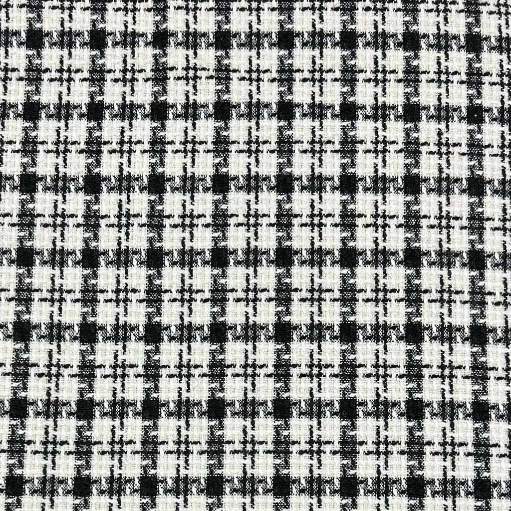 Checkered Squares Brushed Tweed Fabric - Pound Fabrics