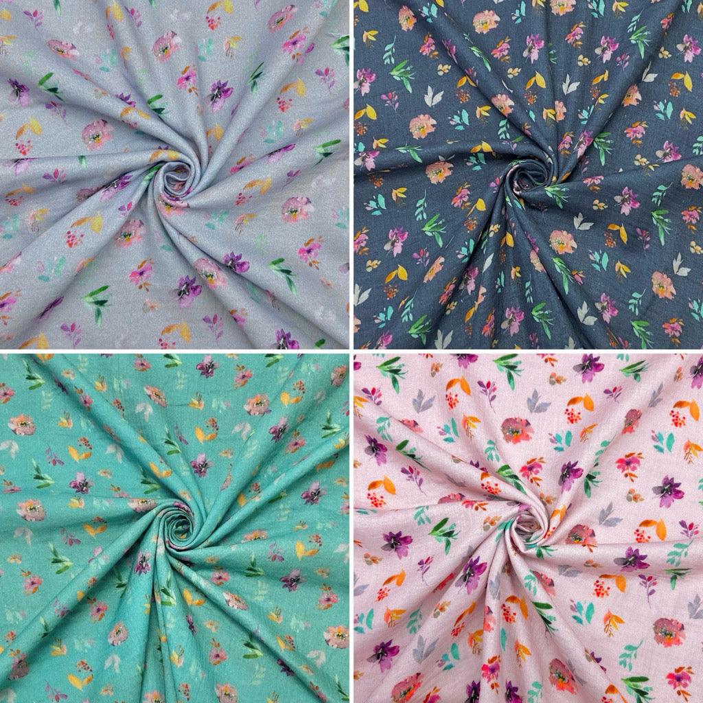 Spring Floral Garden Double Gauze Fabric - Pound Fabrics