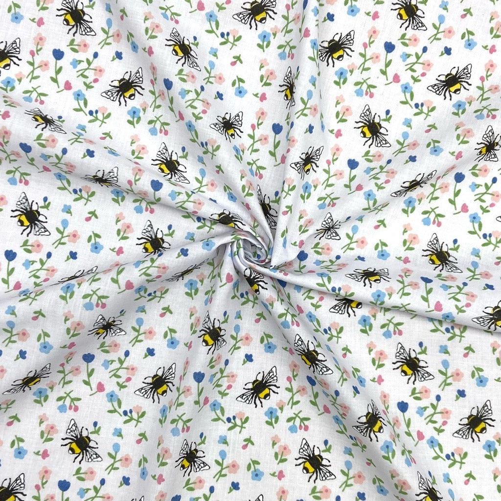 Bumblebees Polycotton Fabric