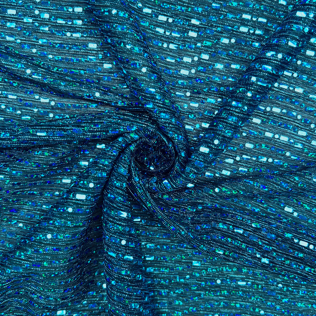 Sparkling Aqua Blue Stretch Fabric