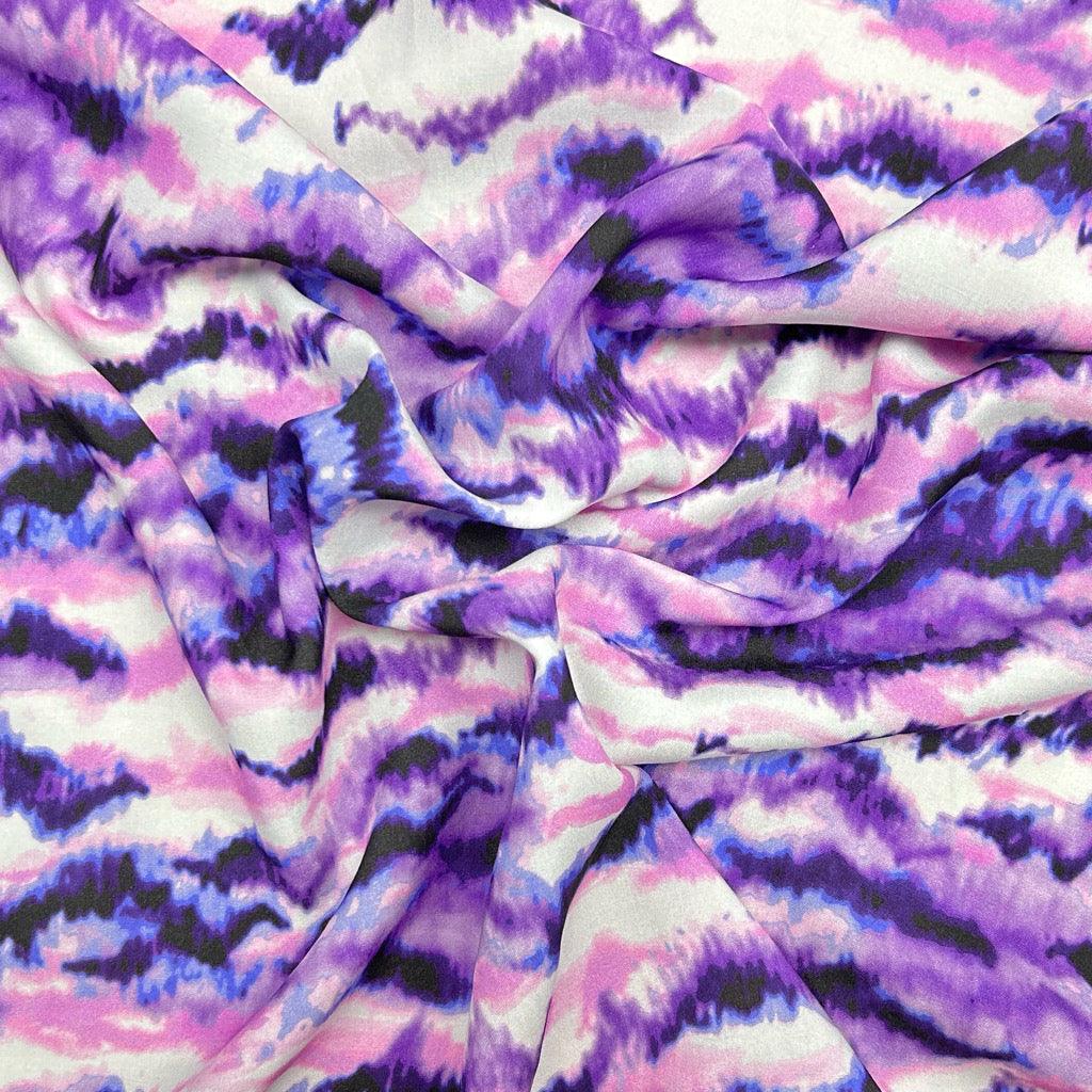 Abstract Waves Viscose Poplin Fabric - Pound Fabrics