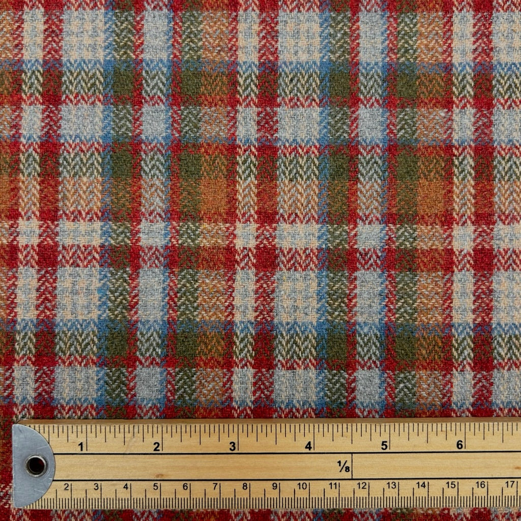 Patchwork Check Wool Blend Fabric