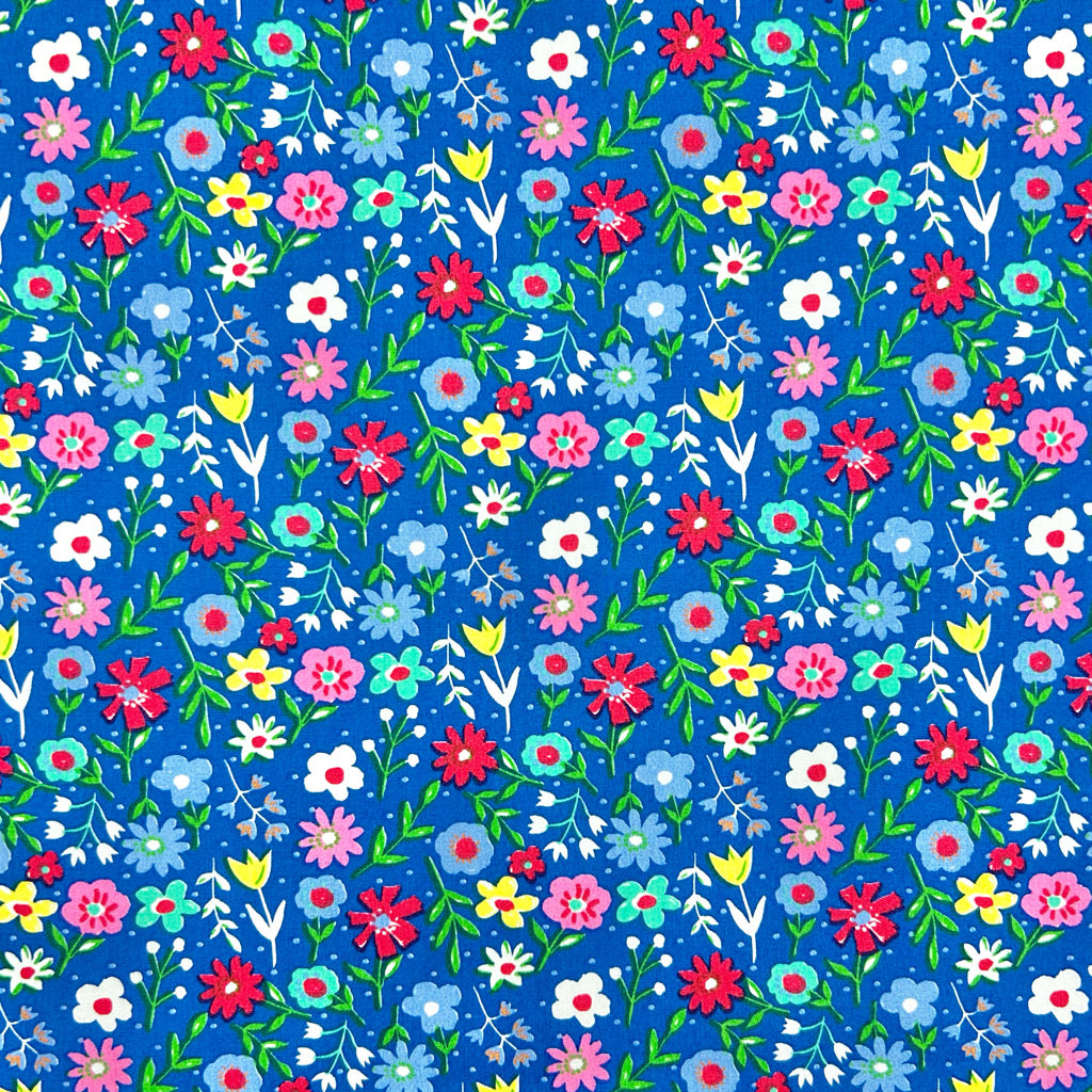 Flower Parade Rose & Hubble Cotton Poplin Fabric