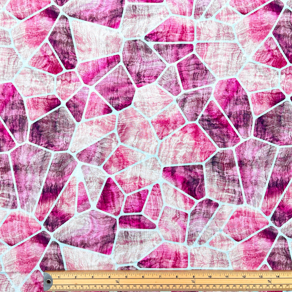Pastel Shapes Viscose Poplin Fabric