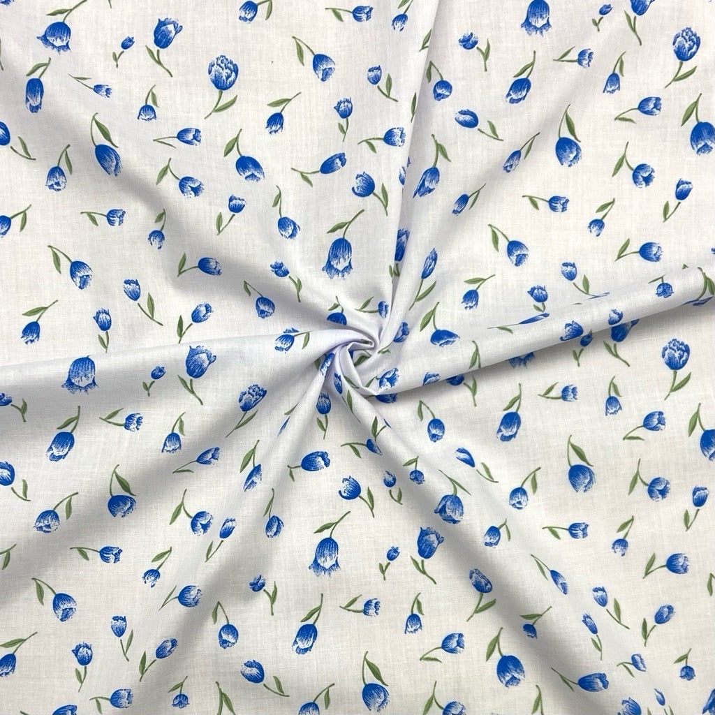 Falling/Flowing Tulips Polycotton Fabric