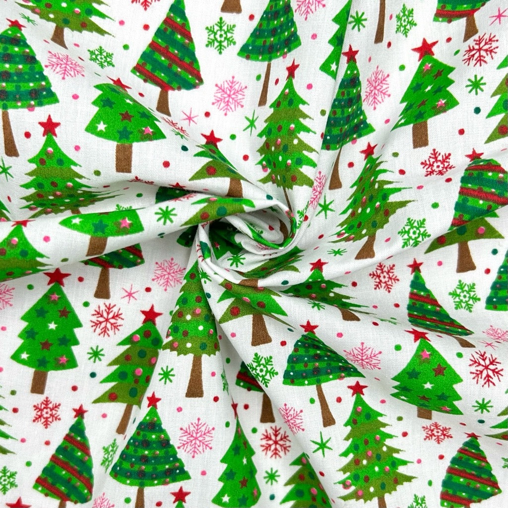 Festive Forest Polycotton Fabric