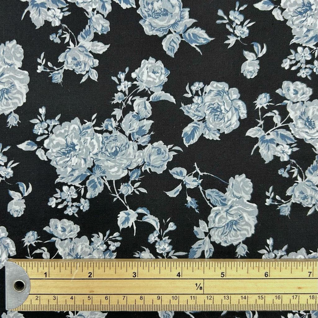Timeless Floral Rose & Hubble Cotton Poplin Fabric